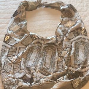Lucky Brand Silver and Gold Hobo Bag